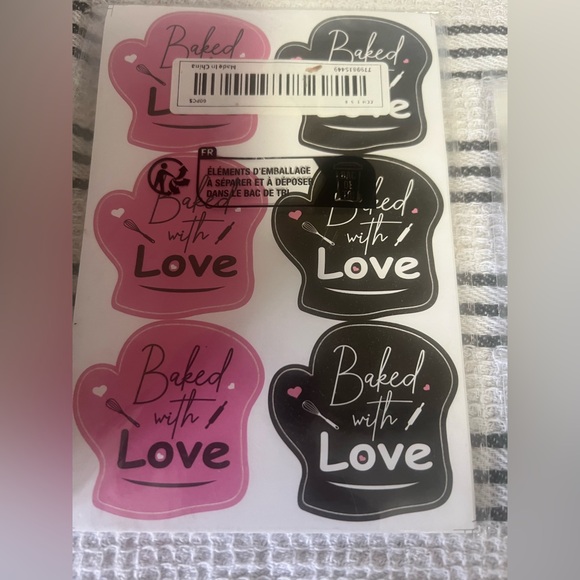 Other - 3/$10 Baked With Love Stickers